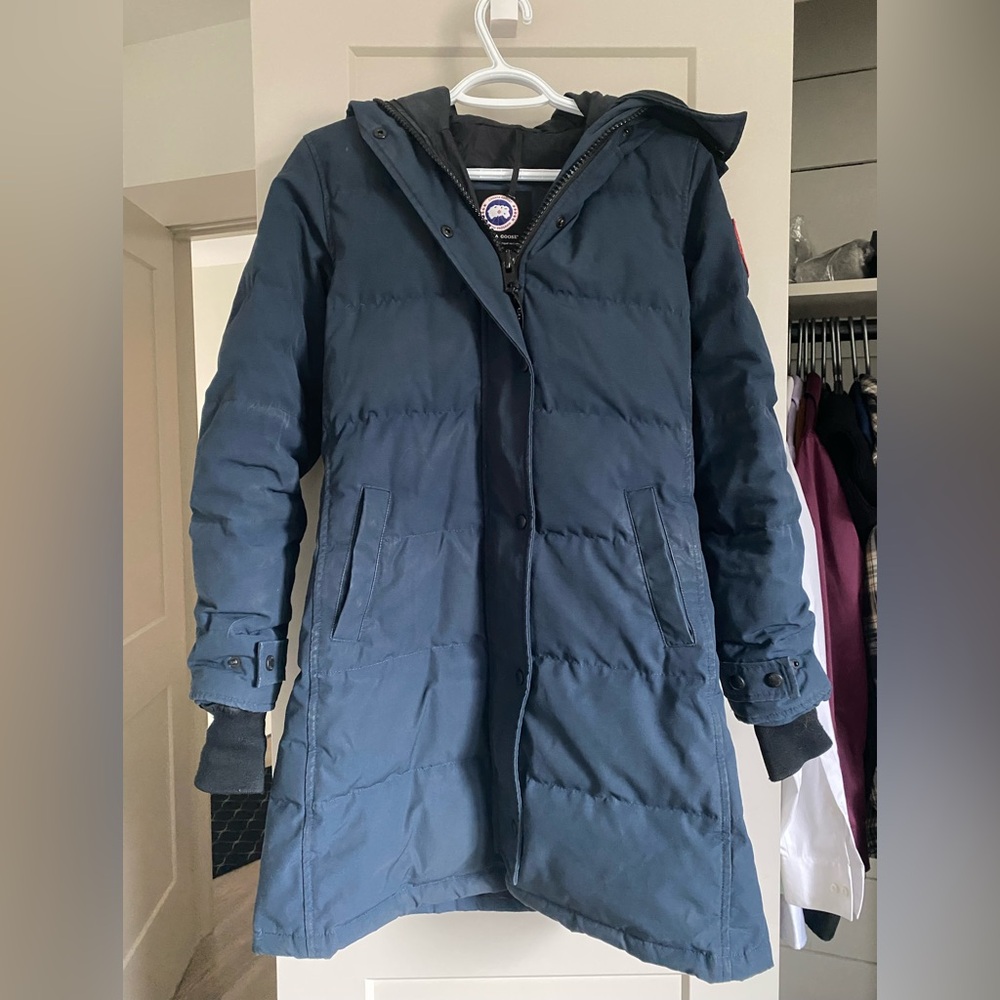Canada Goose Sherlburne Parka in Ink Blue - Picture 3 of 15